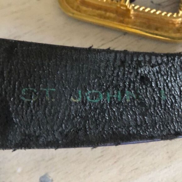 St.John vintage enamel Blue leather ￼belt size XS/s main image 6